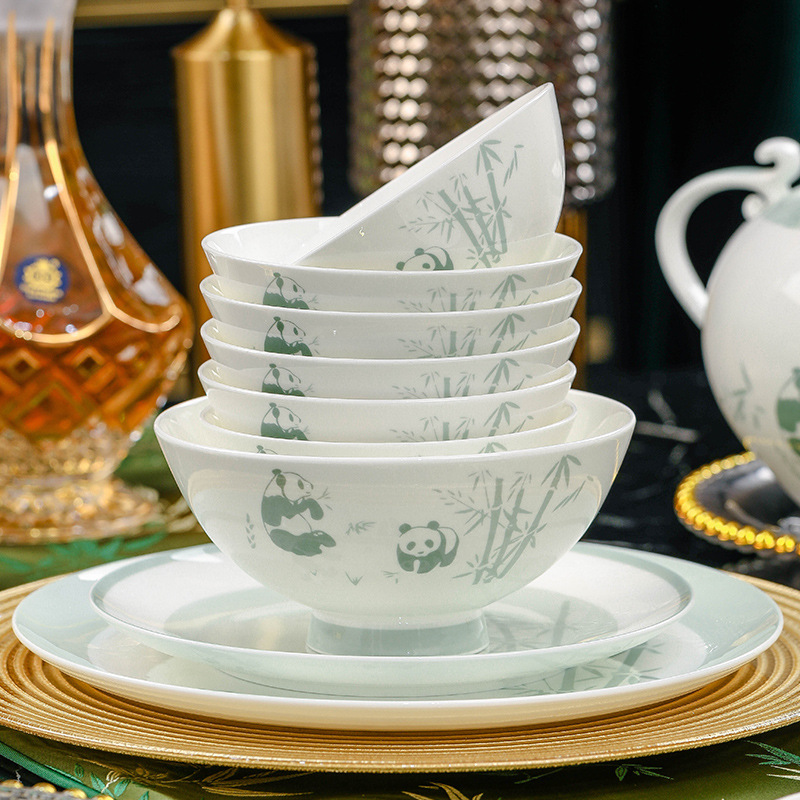 Chinese high-end bowl and plate set 10 02