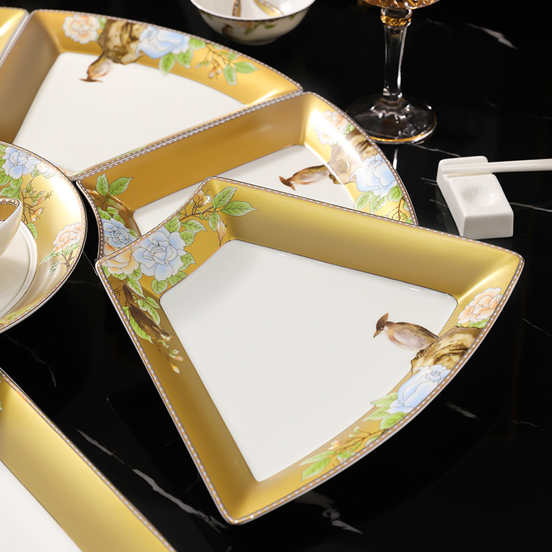 Home reunion dinner fan-shaped tableware set 20 02