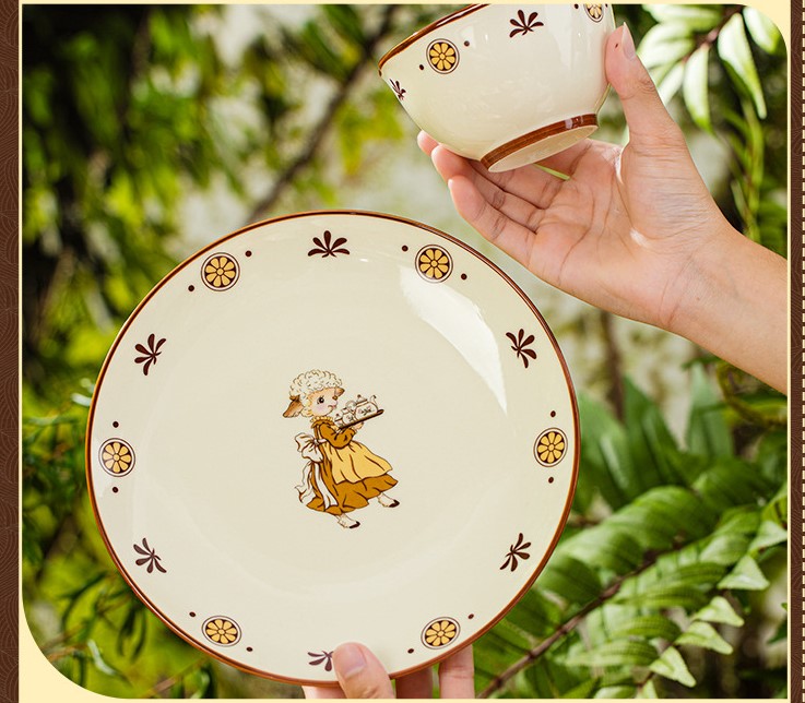 Household cream style ceramic tableware 12 01