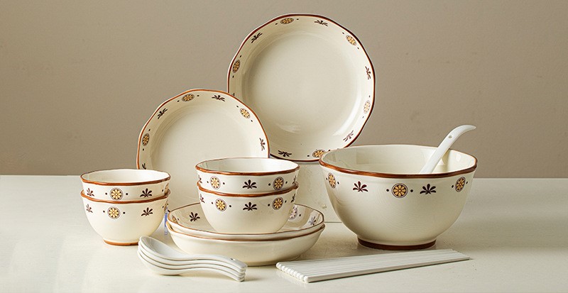 Household cream style ceramic tableware 12