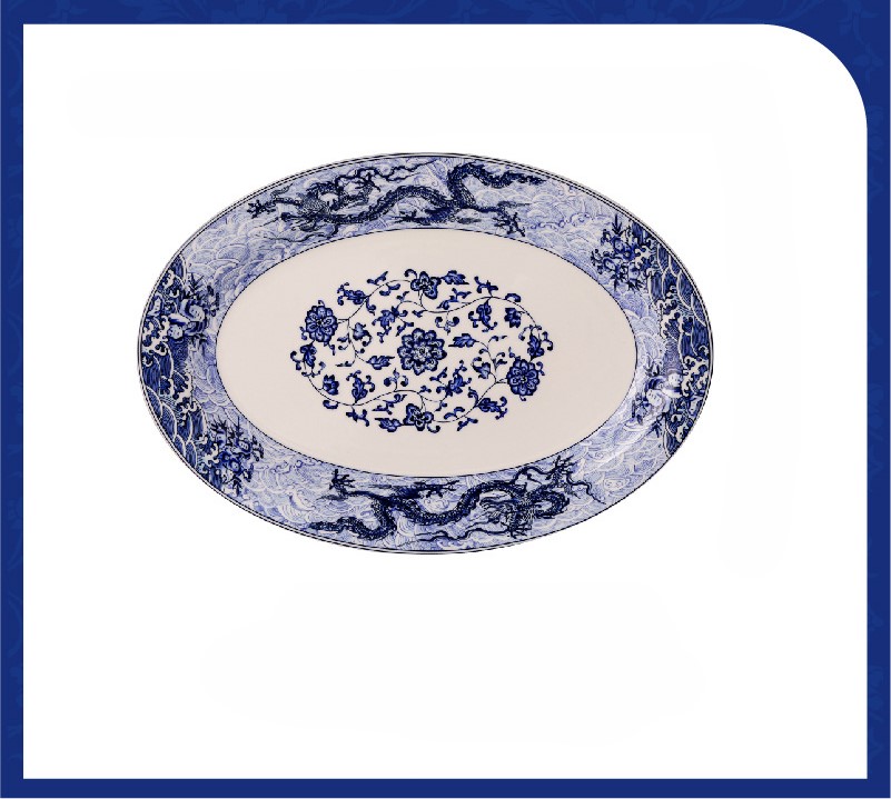 Blue and white porcelain household plate 31
