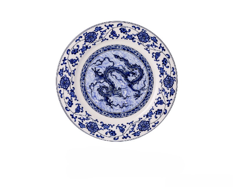 Blue and white porcelain household plate 31 02