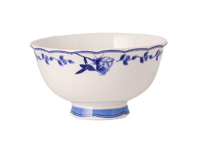 Blue and white rose bowl 36 01