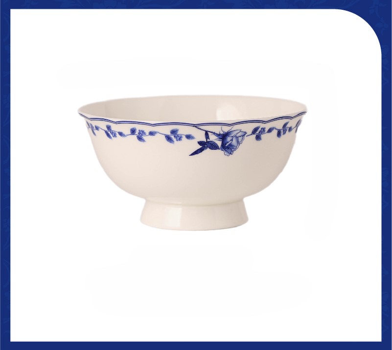Blue and white rose bowl 36