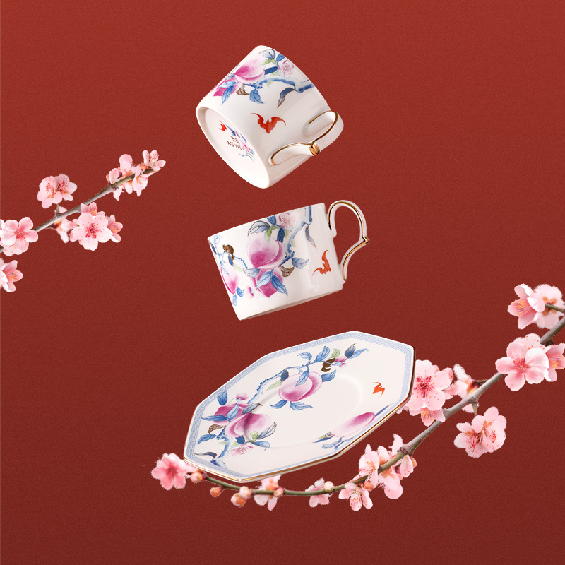 Exquisite ceramic coffee cup and saucer 28