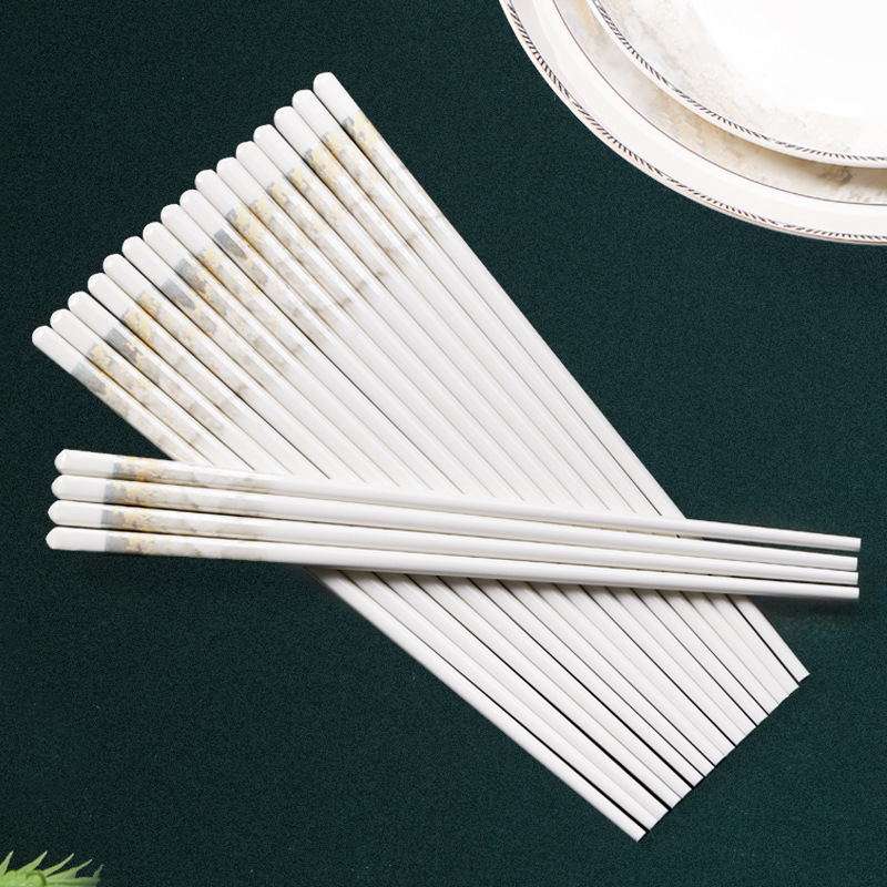 Gold-rimmed heat-resistant porcelain chopsticks 42 01