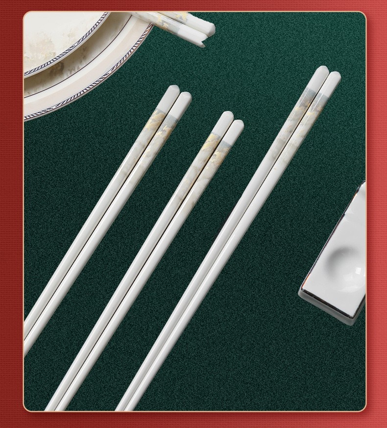 Gold-rimmed heat-resistant porcelain chopsticks 42