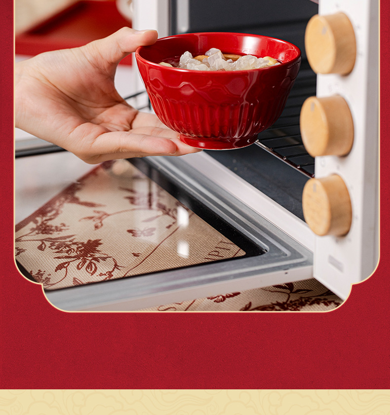 Red bowl and plate set household tableware 58 02