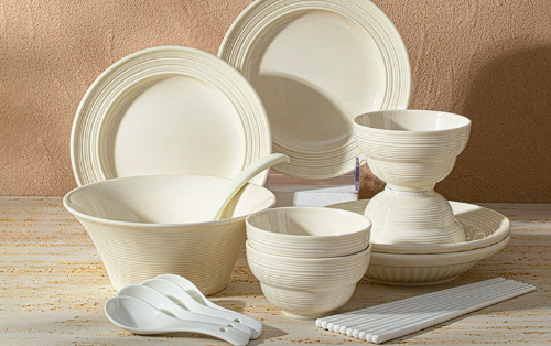 Red bowl and plate set household tableware 58