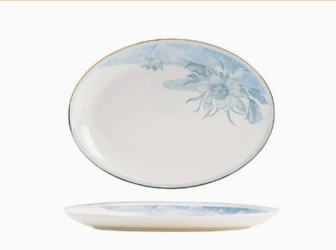 Underglaze blue and white porcelain plate 41 01